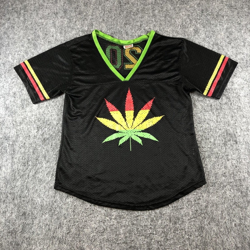 Spencers‎ Cannabis Graphic Shirt Womens XL Mesh Rasta Streetwear